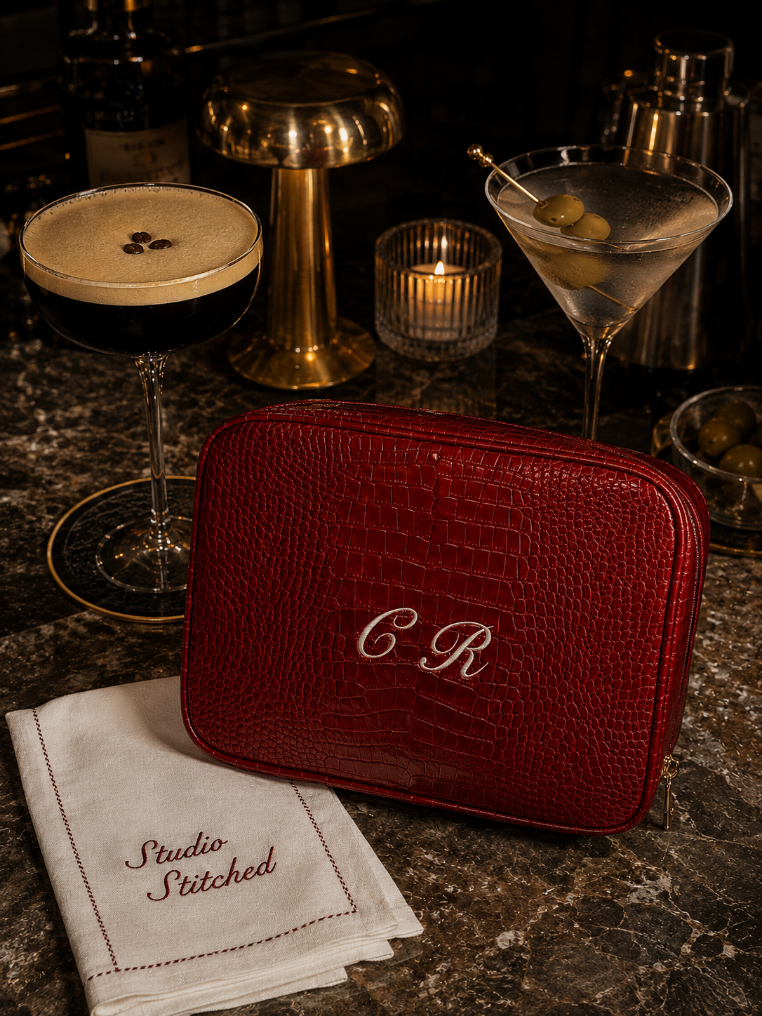 Personalized - Signature GRWM Croc Pouch – Deep Cherry
