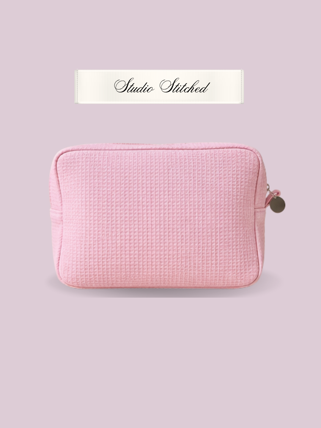 Personalized Whimsy Waffle Pouch | Candy Pink