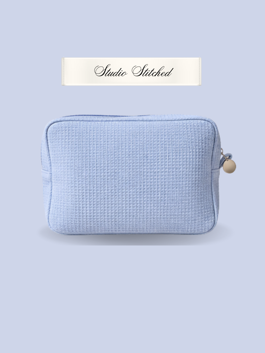 Personalized Whimsy Waffle Pouch | Powder Blue