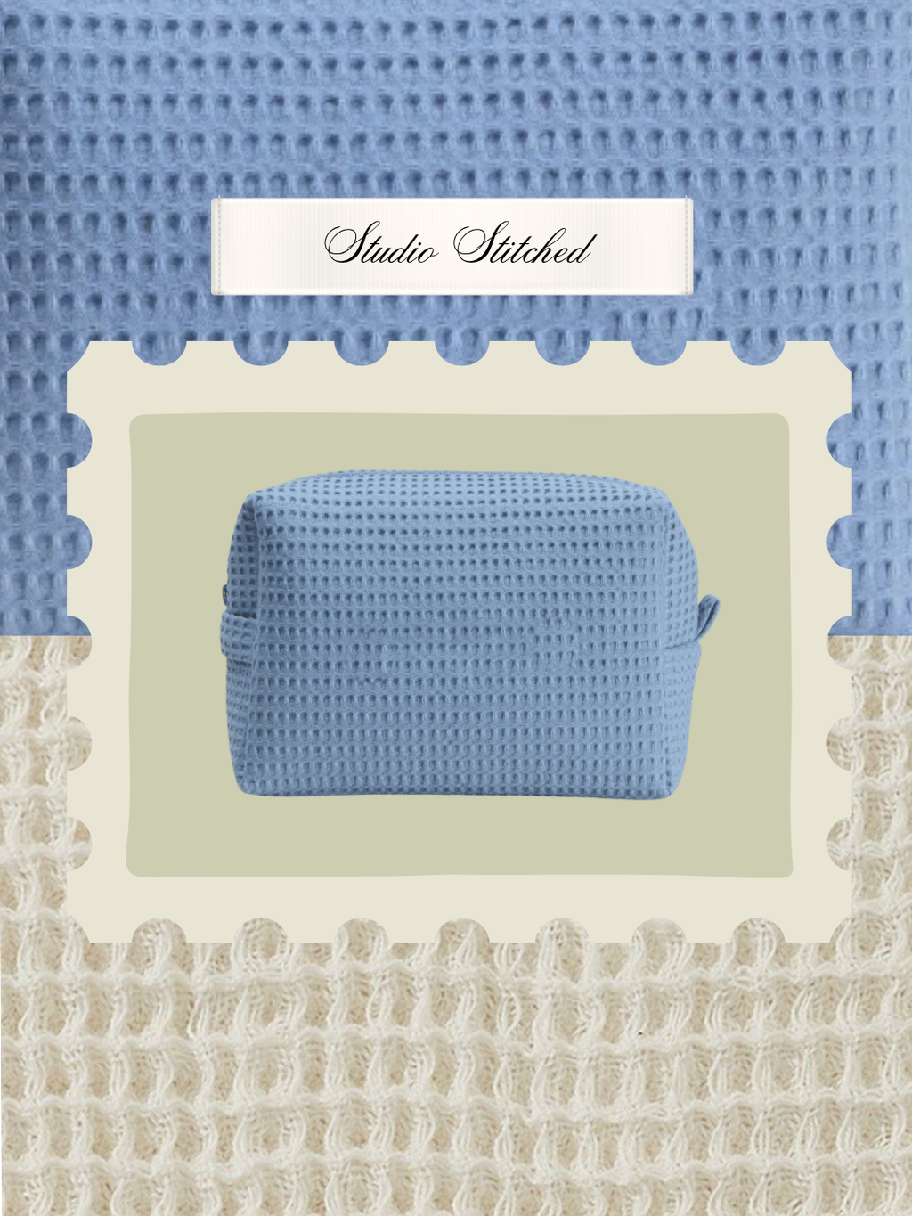Personalized - The Whimsy Waffle Pouch - Sky