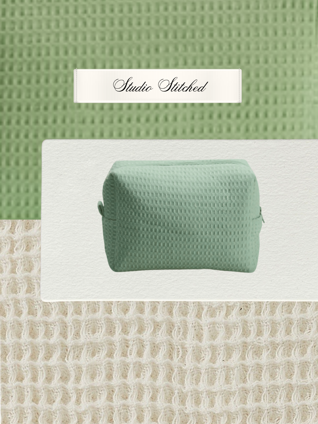 Personalized - The Whimsy Waffle Pouch - Matcha
