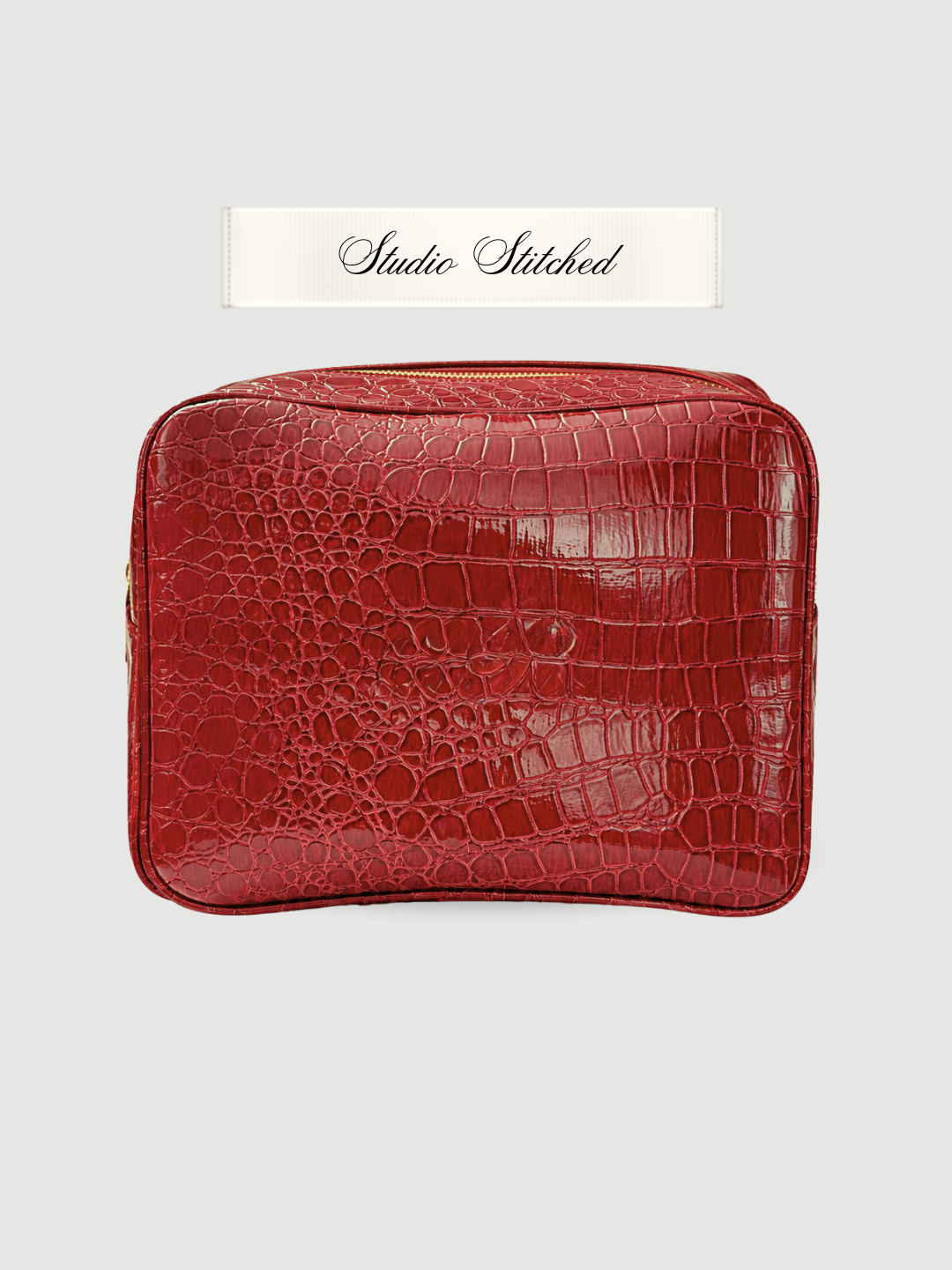 Signature Croc Pouch - Personalized Your Way  | Deep Cherry