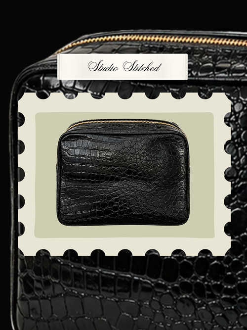 Initials Only - Signature GRWM Croc Pouch – Midnight