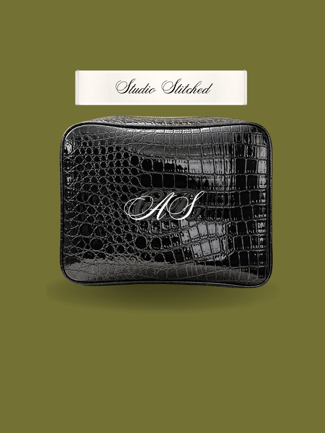 Initials Only - GRWM Croc Pouch | Midnight