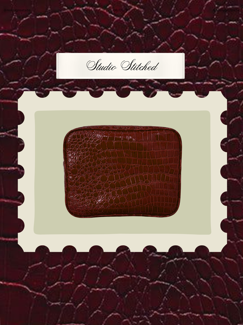 Personalized - Signature GRWM Croc Pouch – Deep Cherry