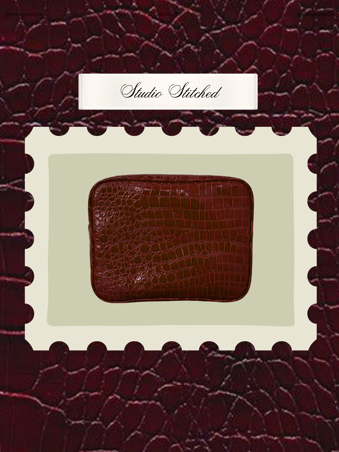 Personalized - Signature GRWM Croc Pouch – Deep Cherry