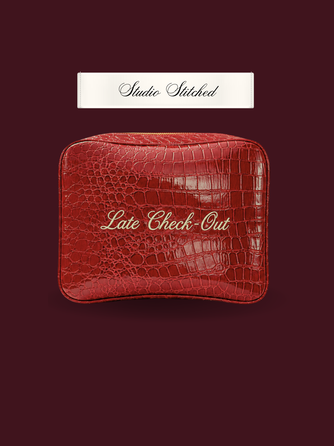 Phrase Concierge Croc Pouch | Deep Cherry
