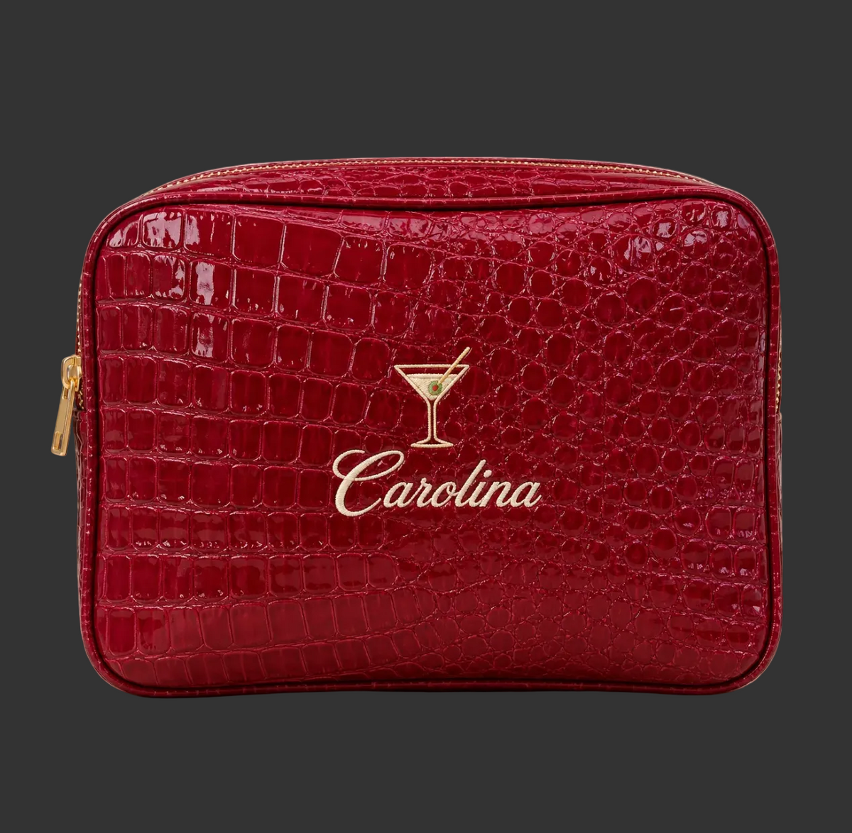 Signature Croc Pouch - Personalized Your Way  | Deep Cherry