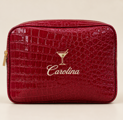 Personalized Signature Croc Pouch | Deep Cherry