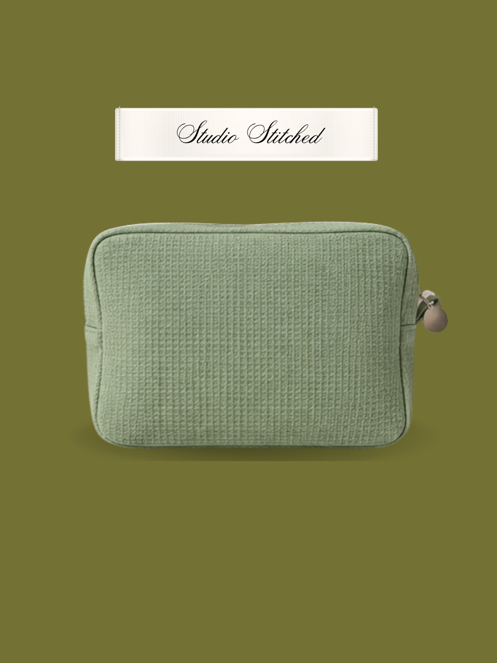 Personalized Whimsy Waffle Pouch | Matcha