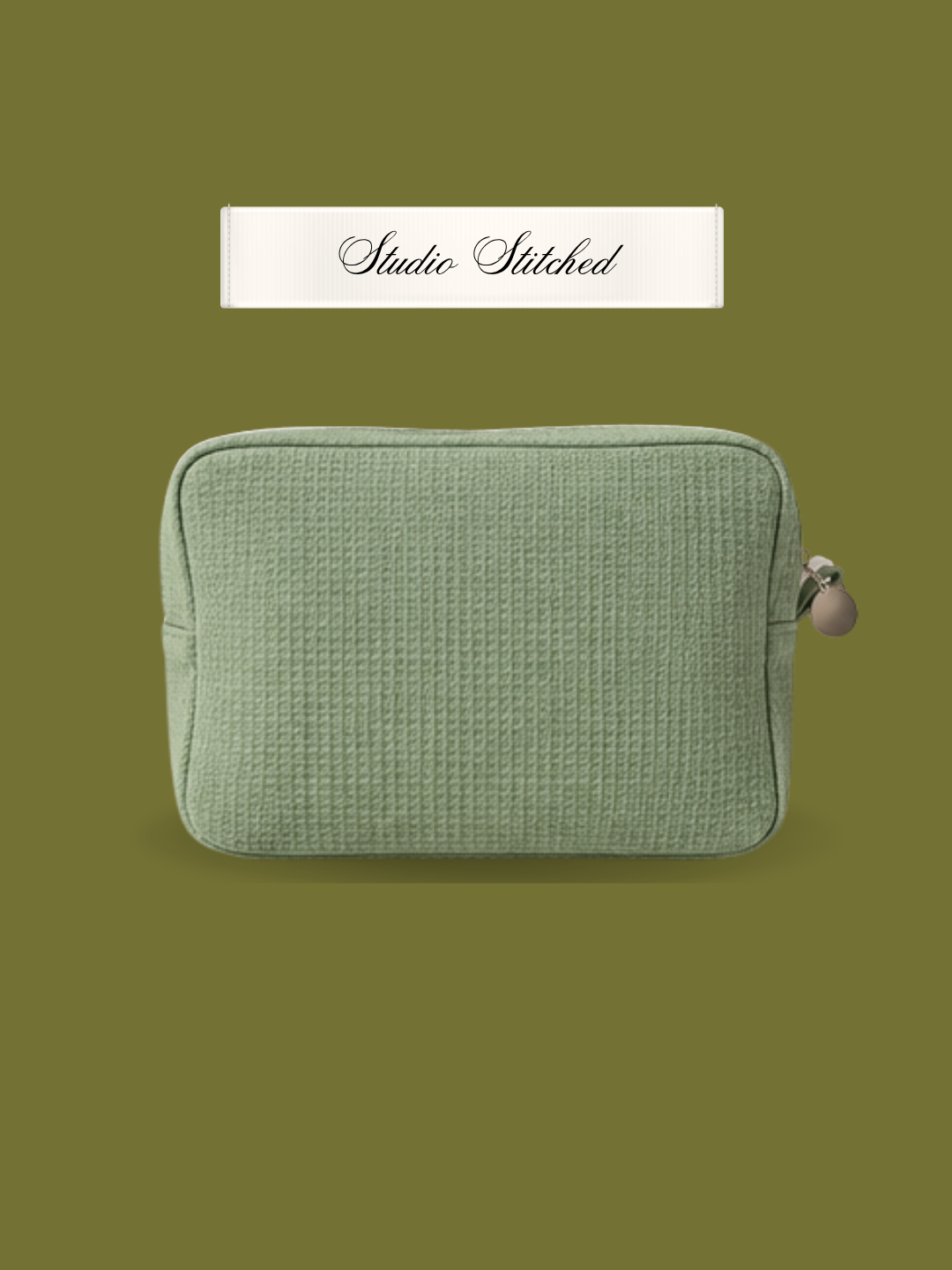 Personalized Whimsy Waffle Pouch | Matcha