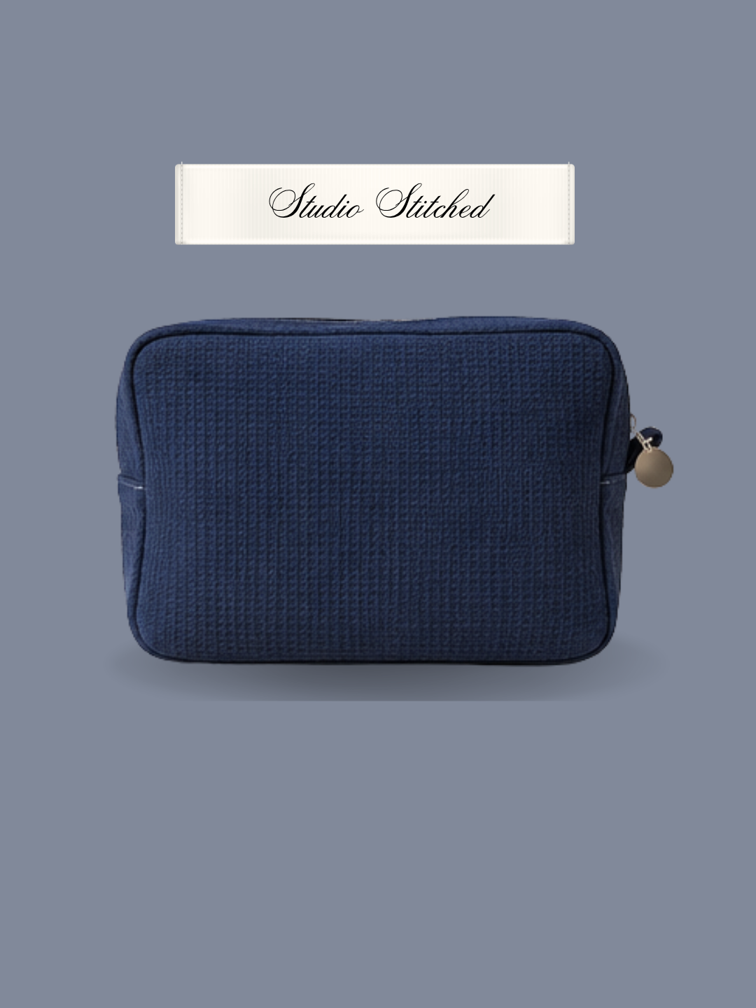 Personalized Whimsy Waffle Pouch | Midnight Navy