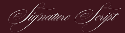Signature Script font sample