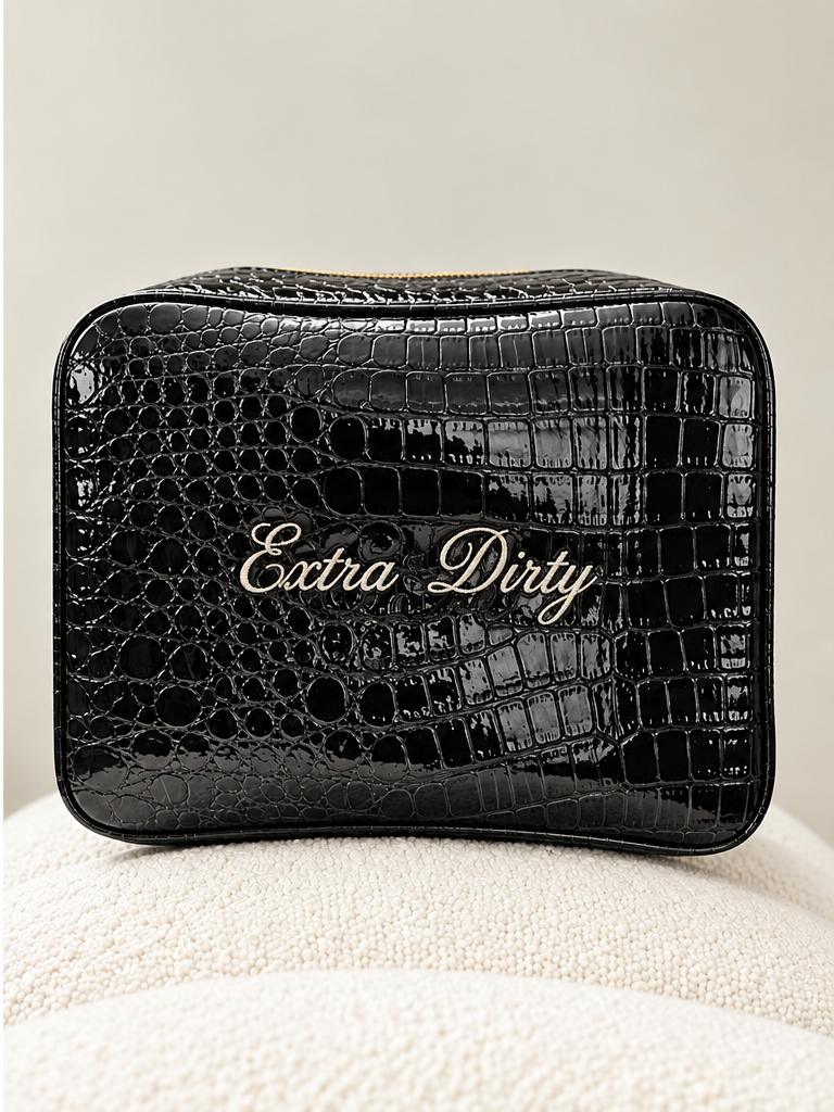 Phrase Concierge - Signature GRWM Croc Pouch – Midnight